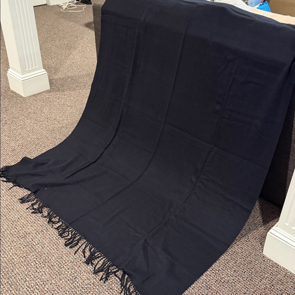 Williams Sonoma Home Cashmere 50” x 65” Throw with Fringe - Picture 8 of 9